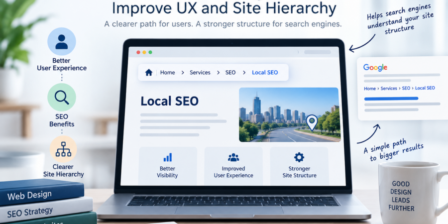 Breadcrumb navigation showing website hierarchy for SEO